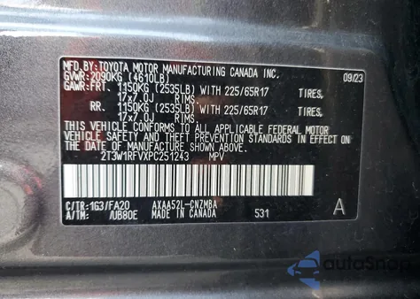 2023 Toyota Rav4 Xle from USA, damaged, VIN 2T3W1RFVXPC251243